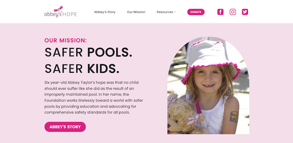 Abbey's Hope website